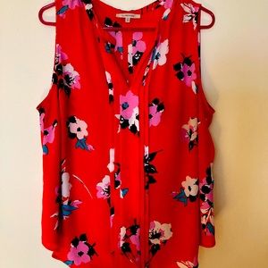 41 Hawthorn Red Floral Tank Sz 1X